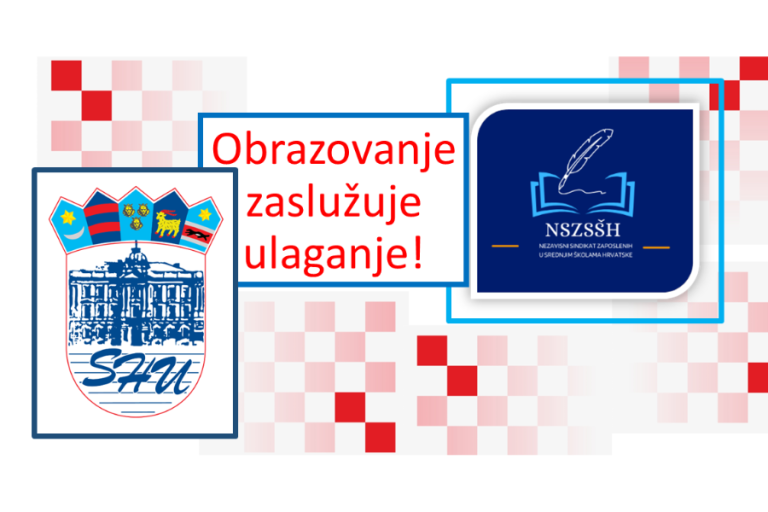 ZAJEDNIČKO PRIOPĆENJE SINDIKATA HRVATSKIH UČITELJA I NEZAVISNOG SINDIKATA ZAPOSLENIH U SREDNJIM ŠKOLAMA HRVATSKE