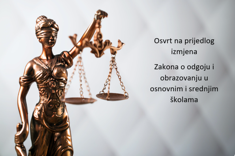 Osvrt na dio predloženih izmjena Zakona o odgoju i obrazovanju u osnovnoj i srednjoj školi