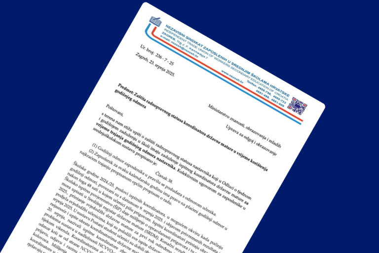 Ispitni koordinatori za državnu maturu i godišnji odmori